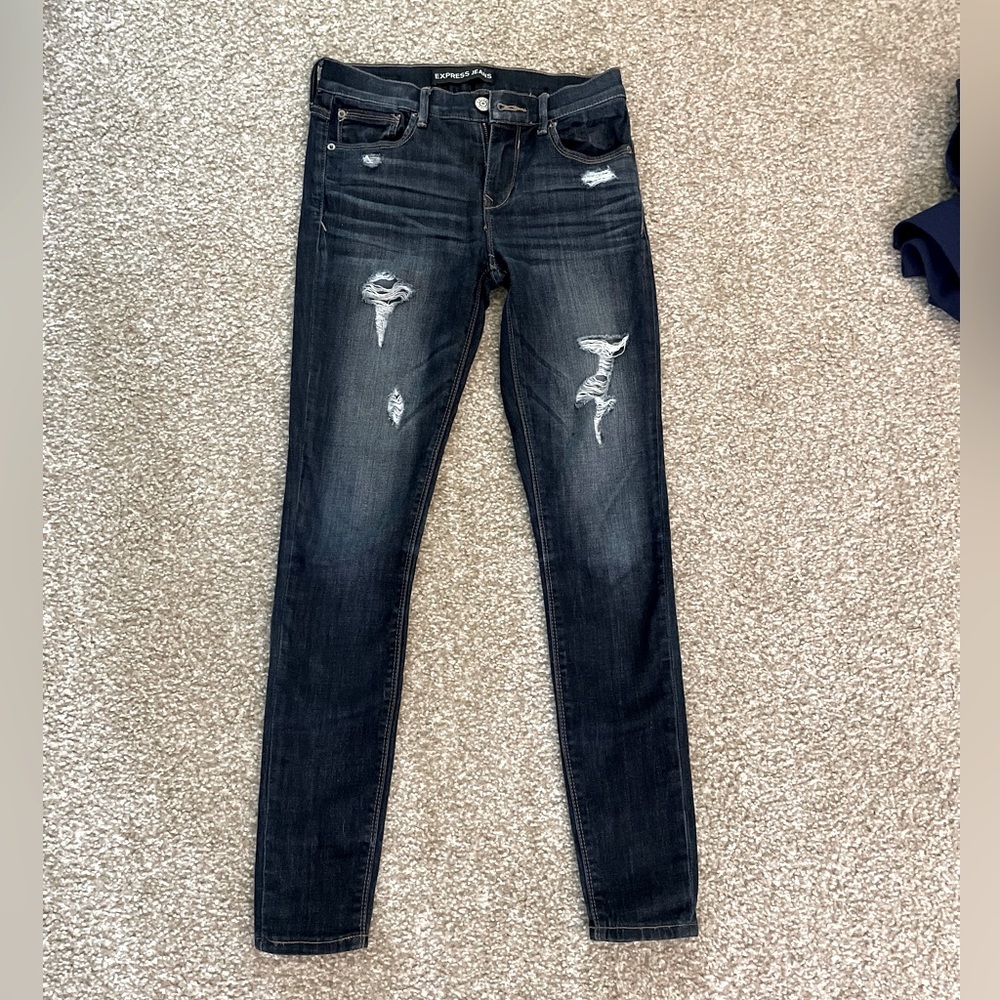 Distressed Express Skinny Jeans